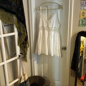 Boho Free People Lace White Mini Dress